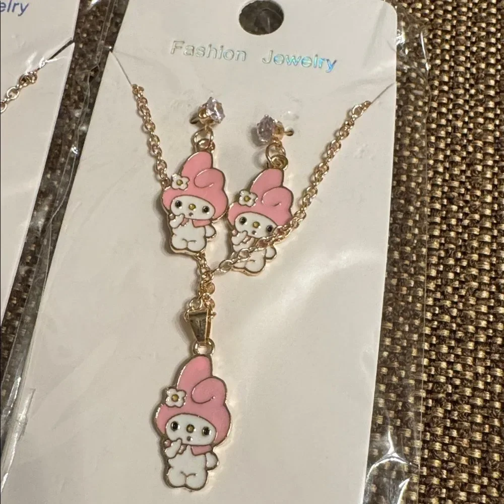 3242-Matt Fun Items- Earrings & Necklace Set Price For 1 Set